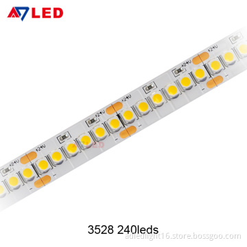 Adled Light high cri dc 24v 240led white smd 3528 flexible light strip led for showcase store
